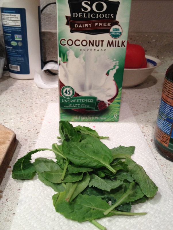 Coconut milk and kale! Yay! 